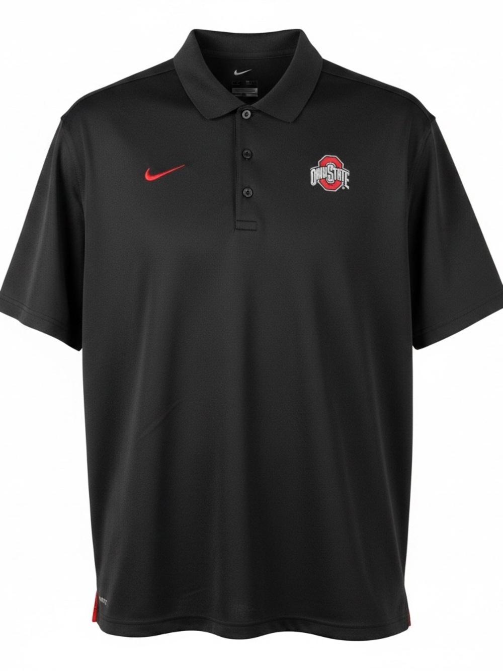 Nike Men’s Black Polo with Red Ohio State Accents